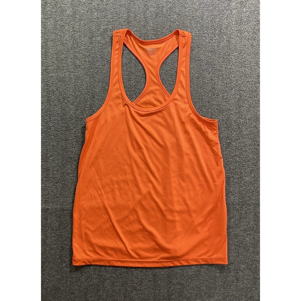 Jockey Womens Top Activewear Sleeveless Orange Fitted Pullover Tank Size M